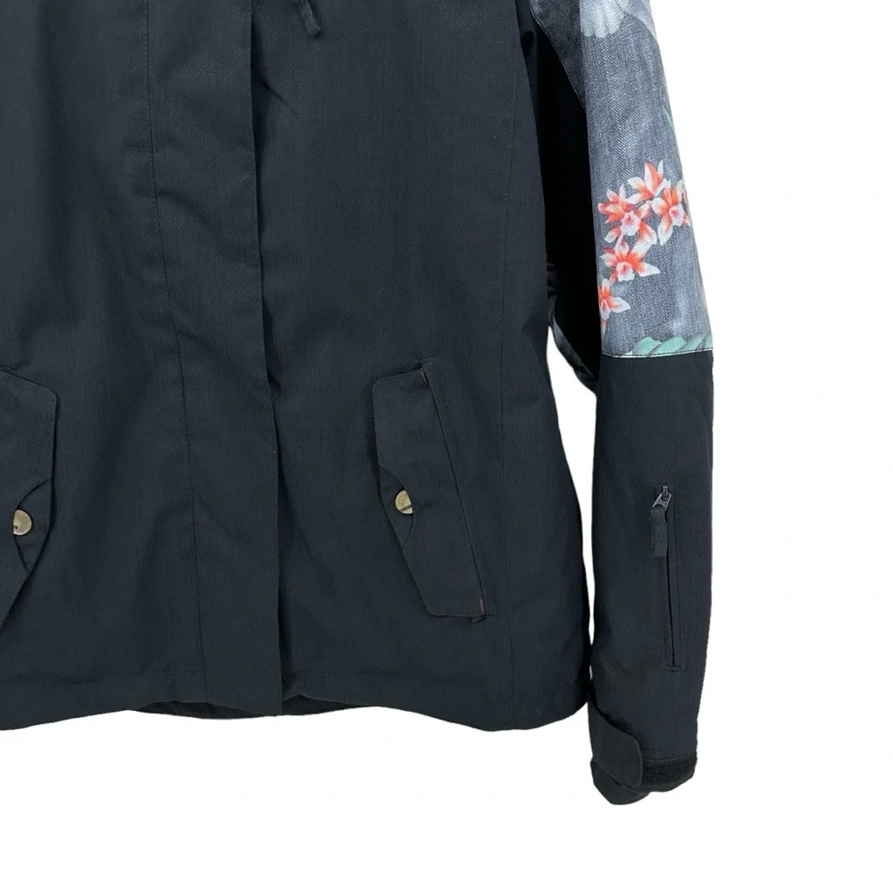 Roxy Black and Gray Floral Ski Jacket - Picture 5 of 11